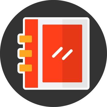 Notebook Flat Grey Circle Style Icon vector