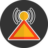 Brodcast Flat Grey Circle Style Icon vector