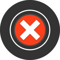 Crossmark Flat Grey Circle Style Icon vector