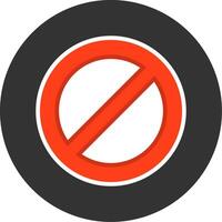 Banned Flat Grey Circle Style Icon vector
