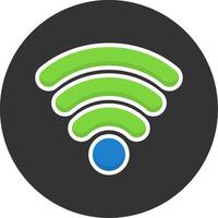 Wifi Signals Flat Grey Circle Style Icon vector
