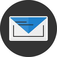 Mail Flat Grey Circle Style Icon vector