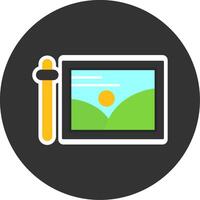 Edit Flat Grey Circle Style Icon vector