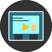 Touchscreen Flat Grey Circle Style Icon vector