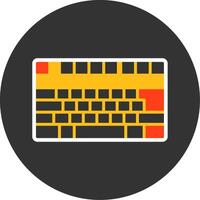 Keyboard Flat Grey Circle Style Icon vector