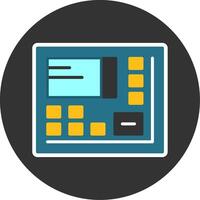 ATM Flat Grey Circle Style Icon vector
