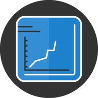 Line chart Flat Grey Circle Style Icon vector