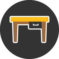Table Flat Grey Circle Style Icon vector
