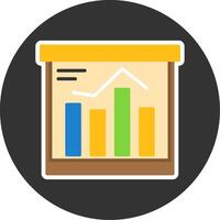 Bar chart Flat Grey Circle Style Icon vector