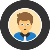 User Flat Grey Circle Style Icon vector