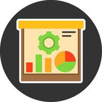 Presentation Flat Grey Circle Style Icon vector