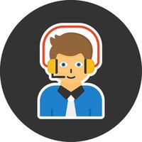 Helpdesk Flat Grey Circle Style Icon vector