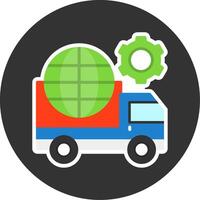 Logistics Flat Grey Circle Style Icon vector