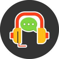 Customer service Flat Grey Circle Style Icon vector
