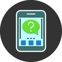Question Flat Grey Circle Style Icon vector