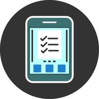 Checklist Flat Grey Circle Style Icon vector