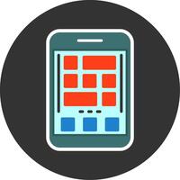 Grid Flat Grey Circle Style Icon vector