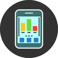 Chart Flat Grey Circle Style Icon vector