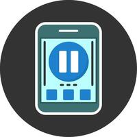 Pause Flat Grey Circle Style Icon vector