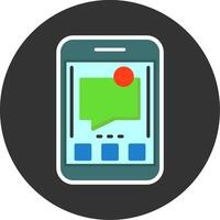 Messages Flat Grey Circle Style Icon vector