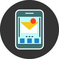 Mail Flat Grey Circle Style Icon vector