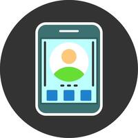 Profile Flat Grey Circle Style Icon vector