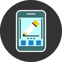 Edit Flat Grey Circle Style Icon vector