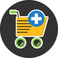 Add to Cart Flat Grey Circle Style Icon vector