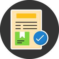 Order Confirmation Flat Grey Circle Style Icon vector
