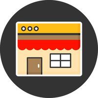 Online Store Flat Grey Circle Style Icon vector