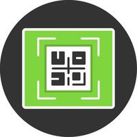 QR Code Flat Grey Circle Style Icon vector