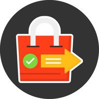Checkout Flat Grey Circle Style Icon vector