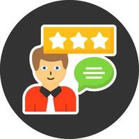 Customer Testimonials Flat Grey Circle Style Icon vector