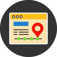 Tracking Flat Grey Circle Style Icon vector