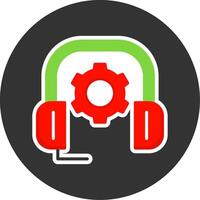 Customer Support Flat Grey Circle Style Icon vector