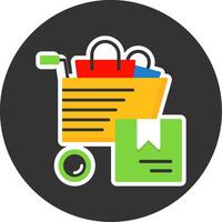 Bulk Purchase Flat Grey Circle Style Icon vector