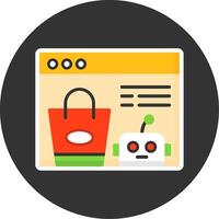 Virtual Shopping Assistant Flat Grey Circle Style Icon vector