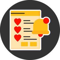 Wishlist Notification Flat Grey Circle Style Icon vector