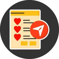 Wishlist Sharing Flat Grey Circle Style Icon vector