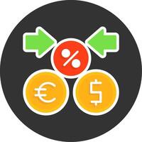 Exchange rate Flat Grey Circle Style Icon vector