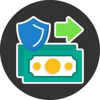 Secure transaction Flat Grey Circle Style Icon vector