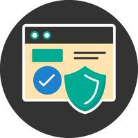 Online security Flat Grey Circle Style Icon vector