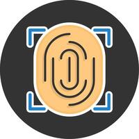 Biometric authentication Flat Grey Circle Style Icon vector