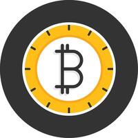 Bitcoin Flat Grey Circle Style Icon vector