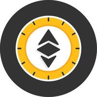 Ethereum Flat Grey Circle Style Icon vector