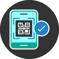 QR code payment Flat Grey Circle Style Icon vector