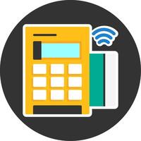 Card reader Flat Grey Circle Style Icon vector