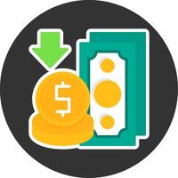 Deflation Flat Grey Circle Style Icon vector