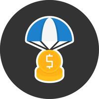 Bailout Flat Grey Circle Style Icon vector