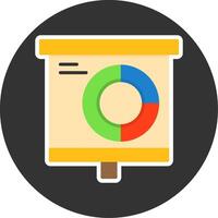 Donut Chart Flat Grey Circle Style Icon vector